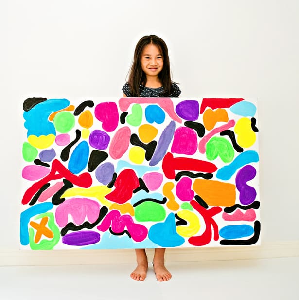 BIG CANVAS ART PAINTING WITH KIDS INSPIRED BY MATISSE